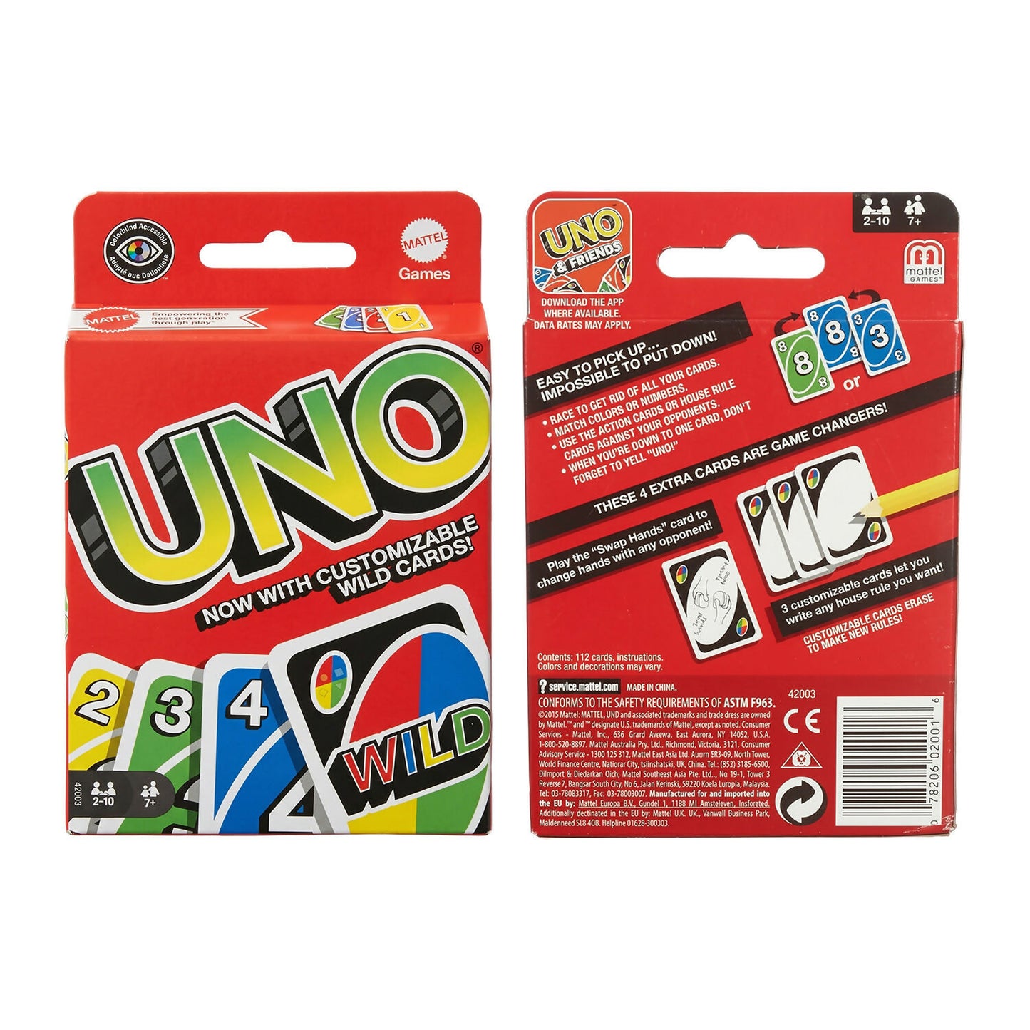 UNO customizable wild cards and game box