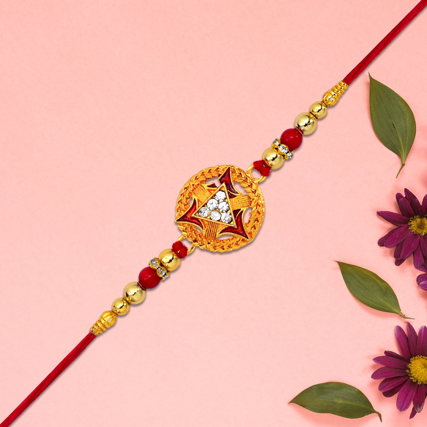 Traditional Gold-Plated Round Rakhi