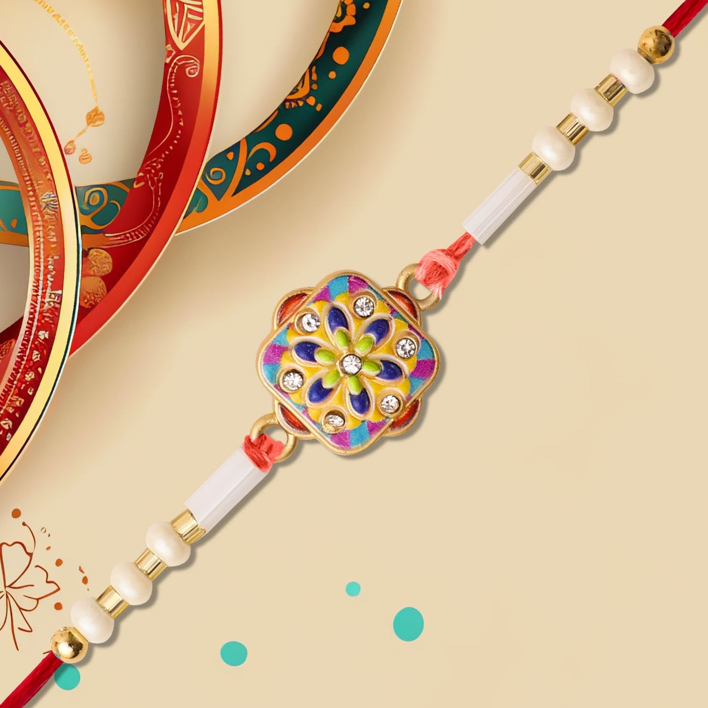 Diamond Shaped Floral Rakhi