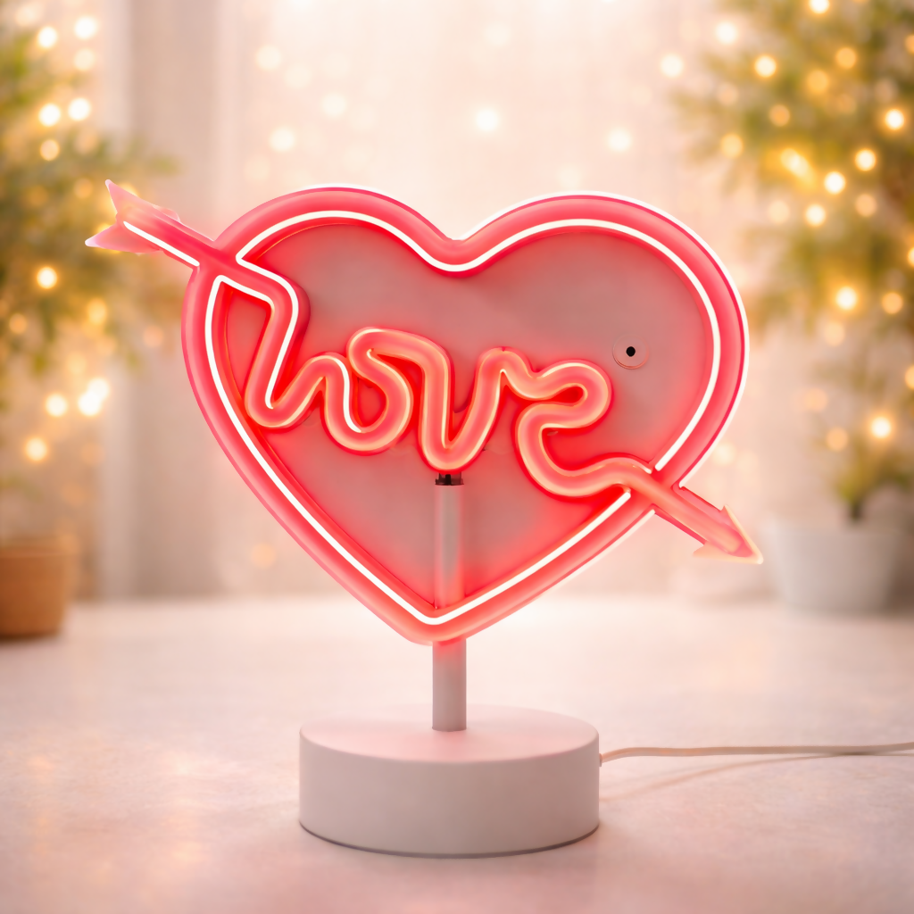 Neon Heart Love LED Lamp | Romantic Night Light | Valentine Gift Decor
