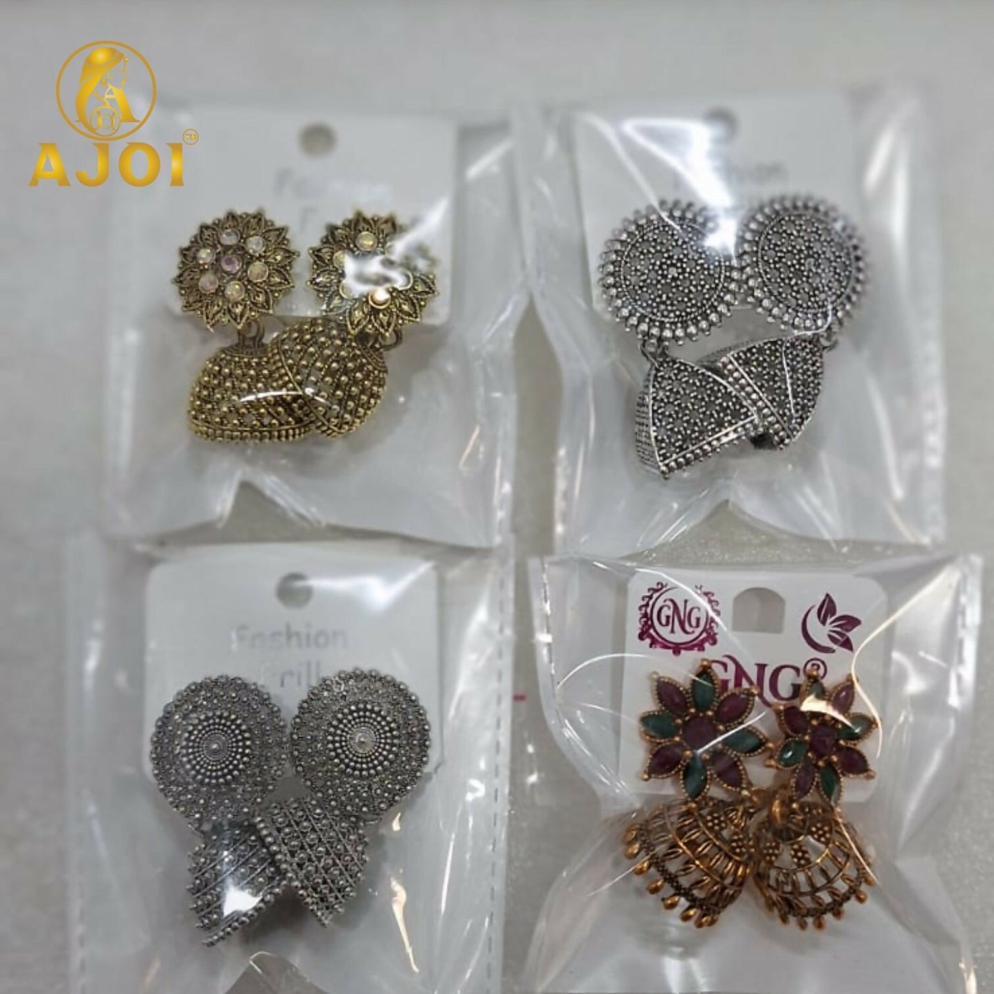 Pair of Royal Heritage Stud Earrings combo including detailed jhumka and stud earrings perfect for ethnic occasions