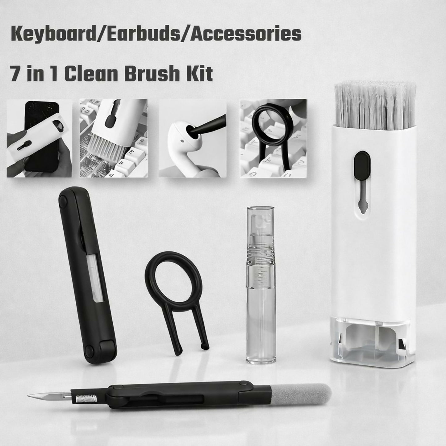 7 in 1 Keyboard Cleaning Kit for Laptop, Earbuds, Phone & Electronics
