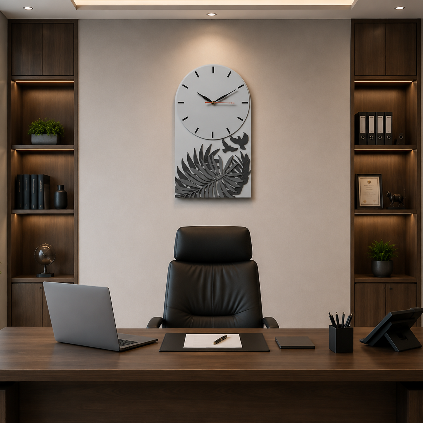 Plant Clock Grey 7