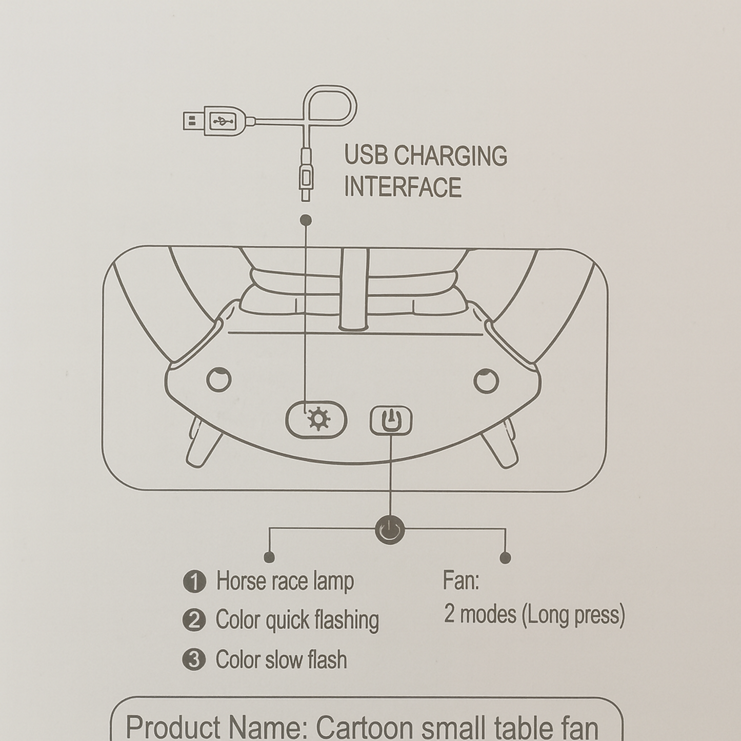 Lucky Doll Astronaut Desk Lamp with Fan, USB Rechargeable Colorful Night Light