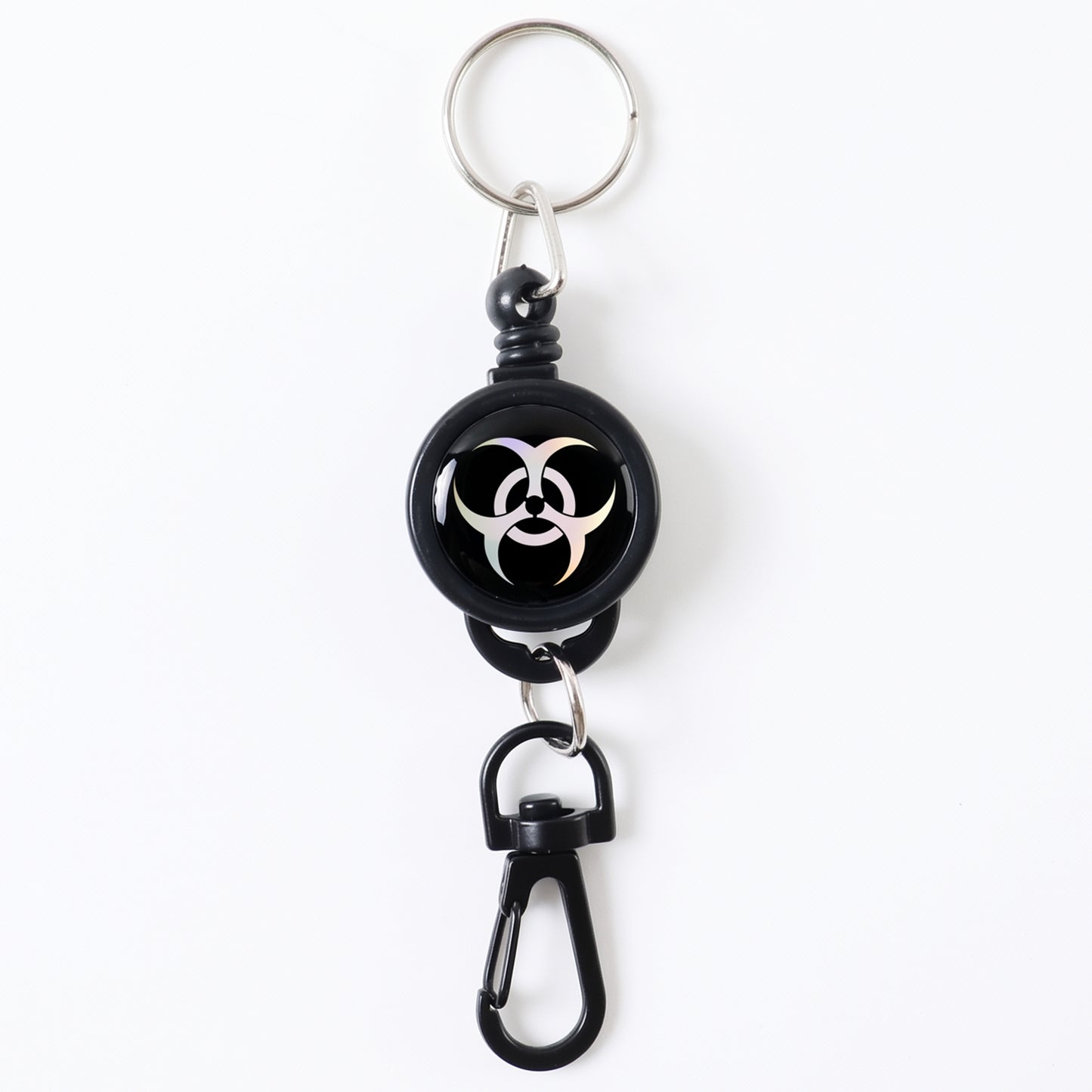 Durable retractable keychain clipped on fabric strap