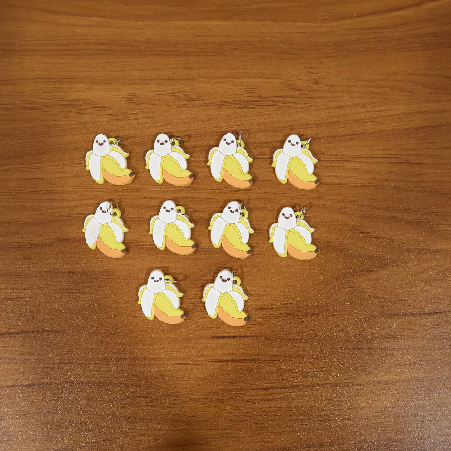 Cute Cartoon Banana Bag Charm Keychain Set (10 Pc)