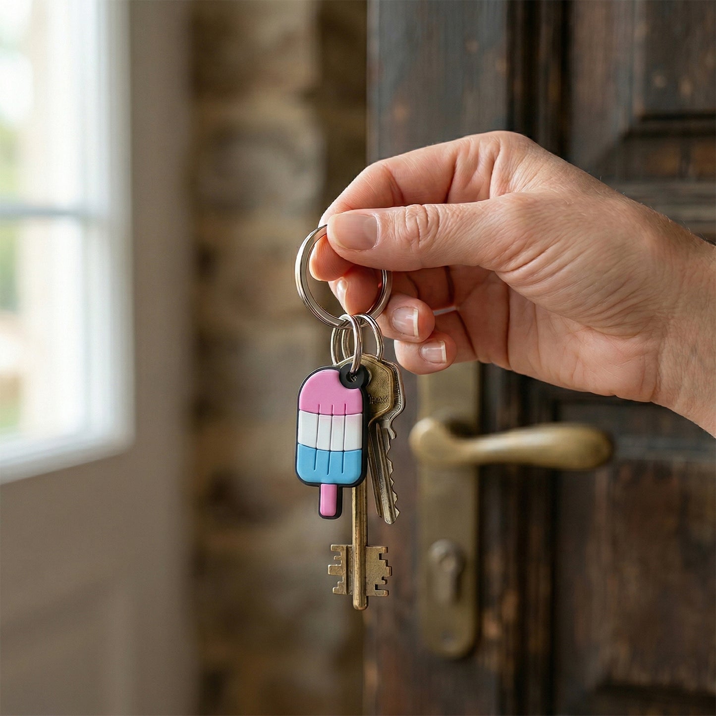 Popsicle ice cream rubber keychain