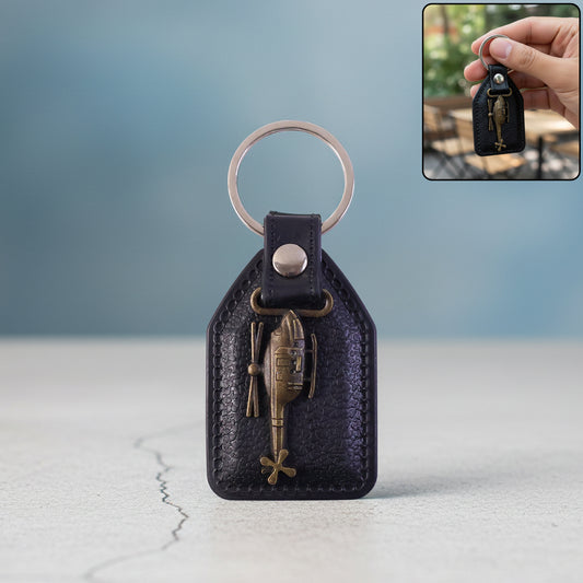 Premium Leather Finish Metal Sword Emblem Keychain (1 Pc)