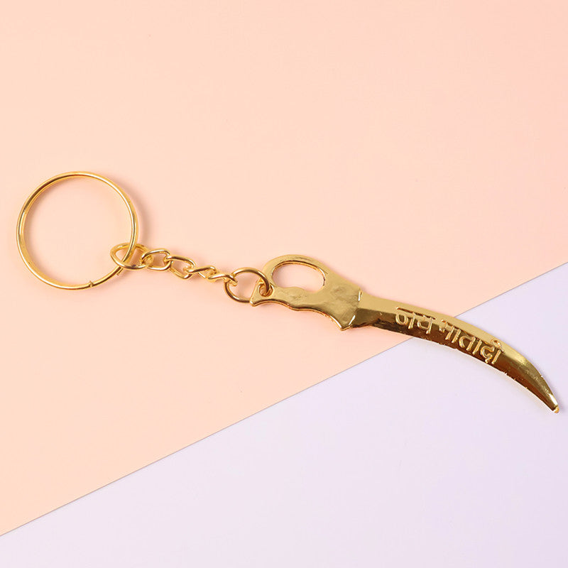 Golden Mataji Sword Style Metal Keychain