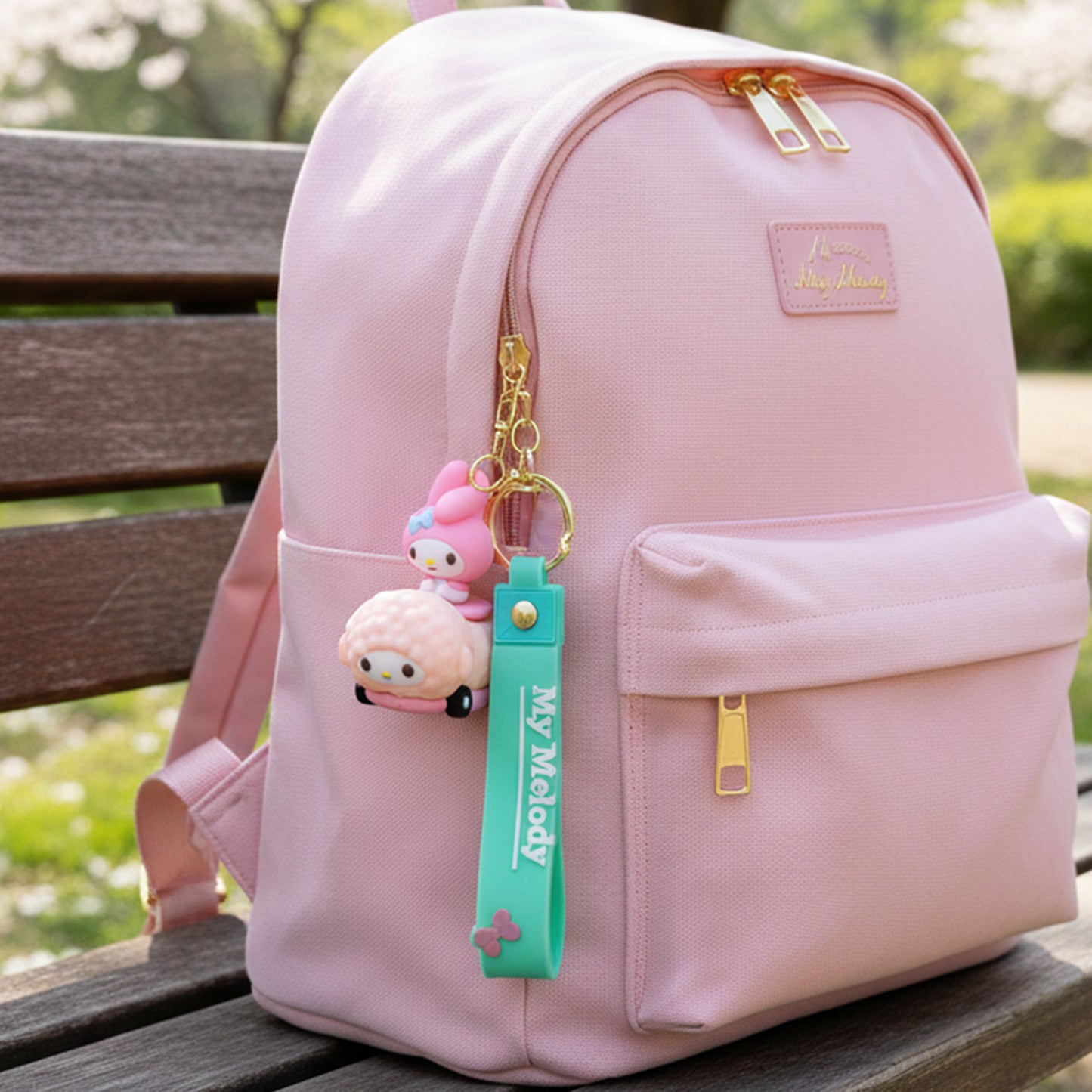 Close-up of cute cartoon silicone keychain