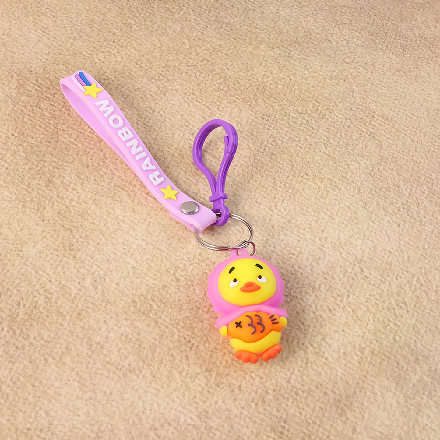 Cute Cartoon Duck Keychain (1 Pc)