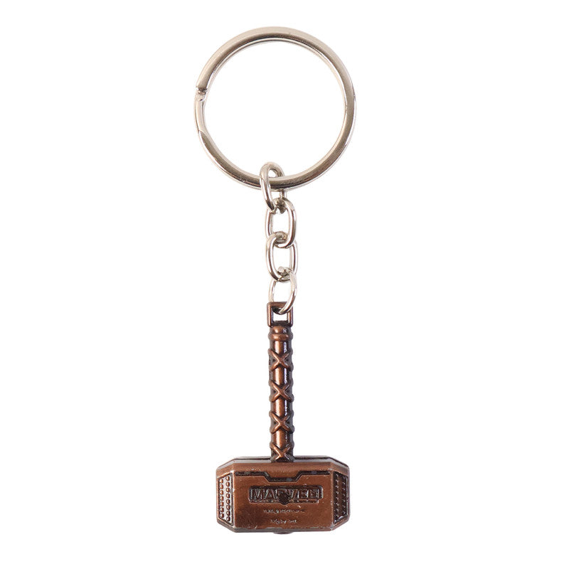 Stylish Superhero Hammer Shape Metal Keychain – Mini Hammer Design Key Ring