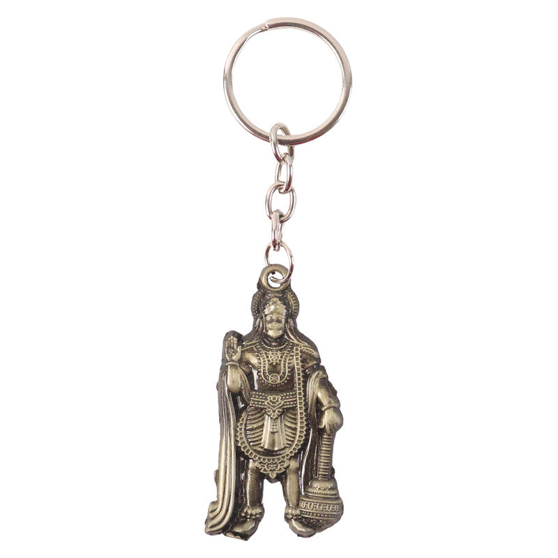 Premium antique Hanuman metal keychain with religious charm and fine details