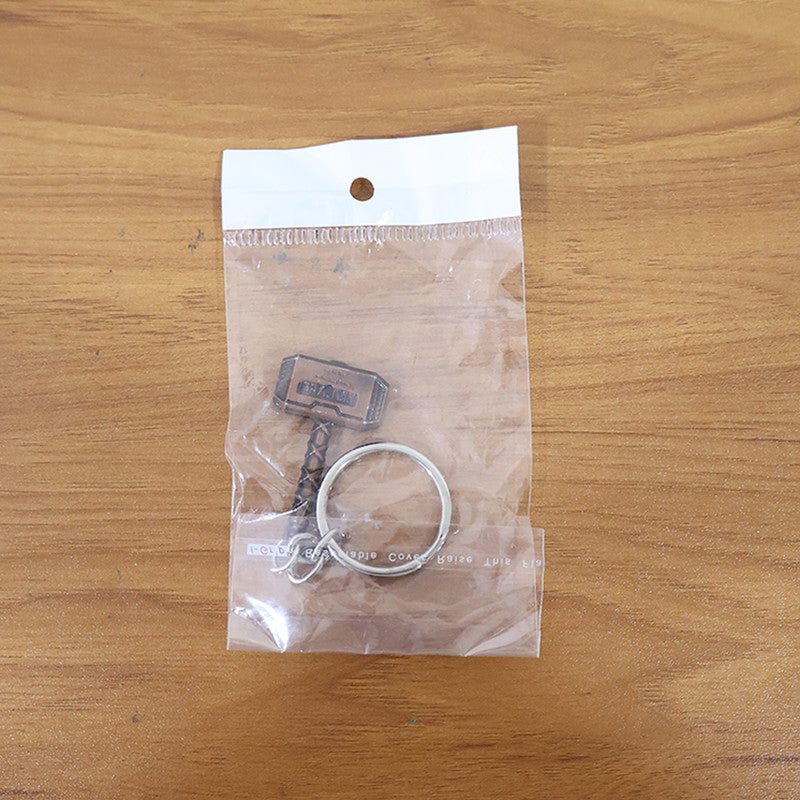 Stylish Superhero Hammer Shape Metal Keychain – Mini Hammer Design Key Ring (Mix Design)