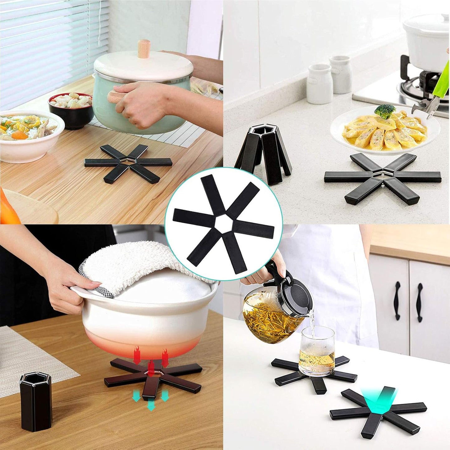 Folding Insulated Pad for Hot Pots - Foldable Trivet Mats (1 Pc)