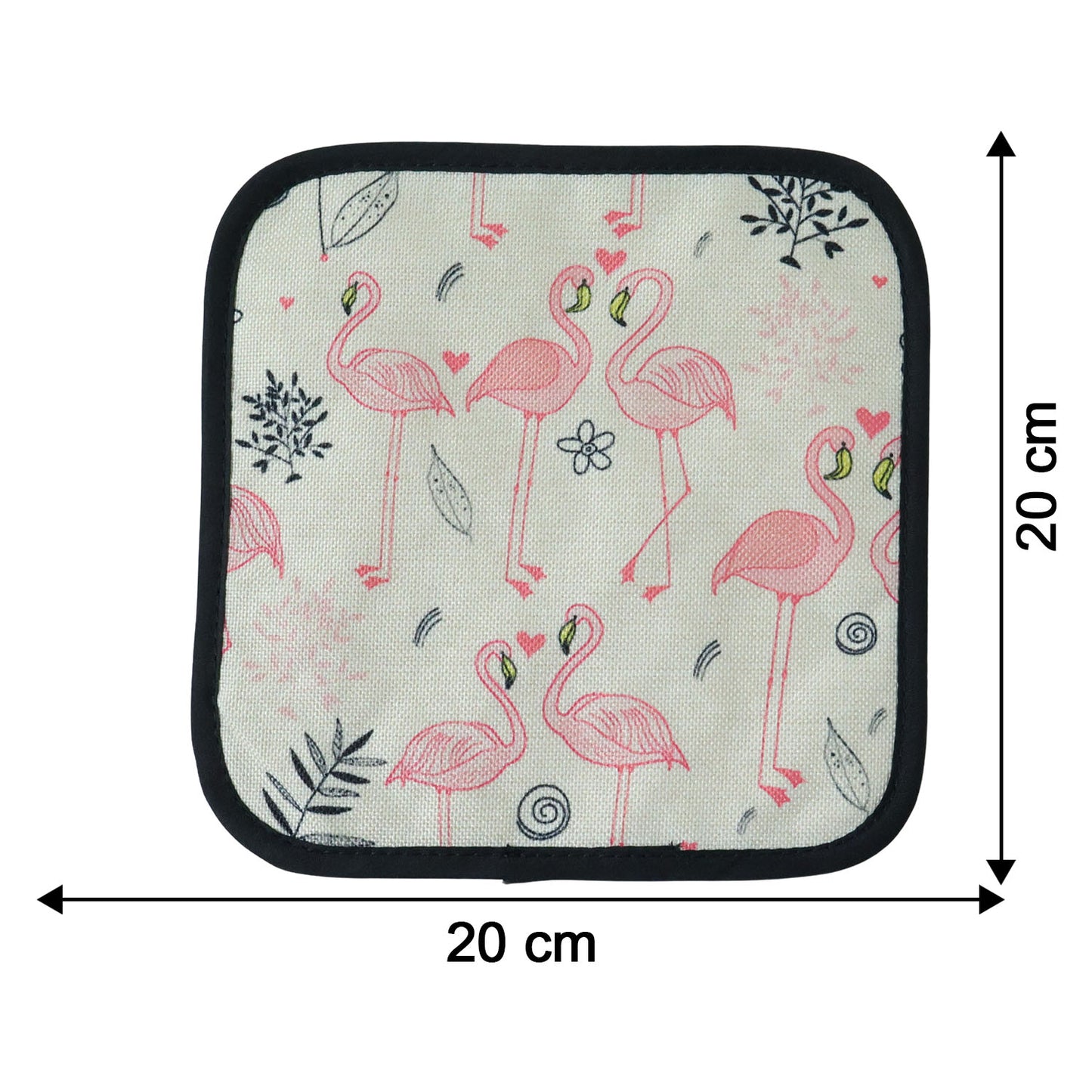 Printed heat resistant pot holder mat size guide