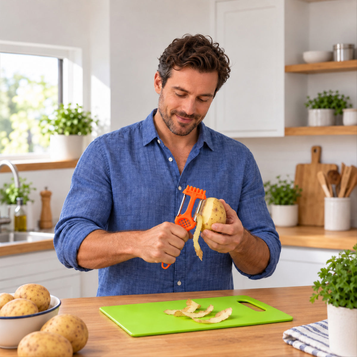 Features of chopping board knife set.