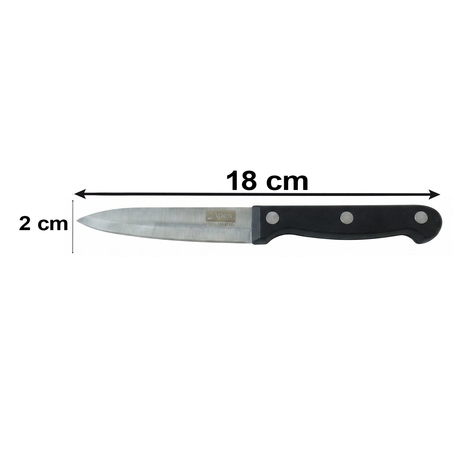 Apex Stainless Steel Fruit Knife with Riveted Handle Paring Knife (1 Pc)