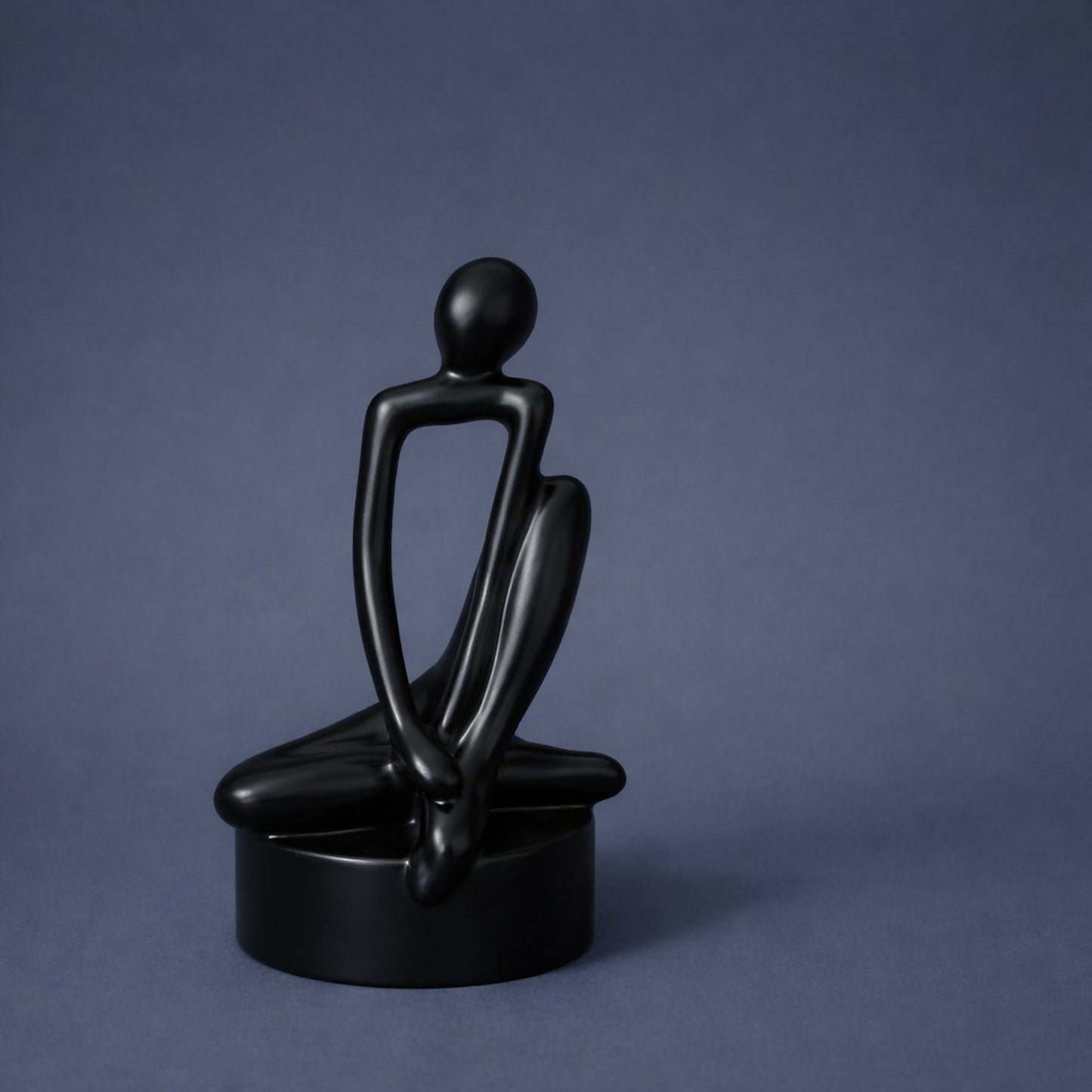 Abstract Sitting Man poly-resin Sculpture Black Modern Home Decor Showpiece