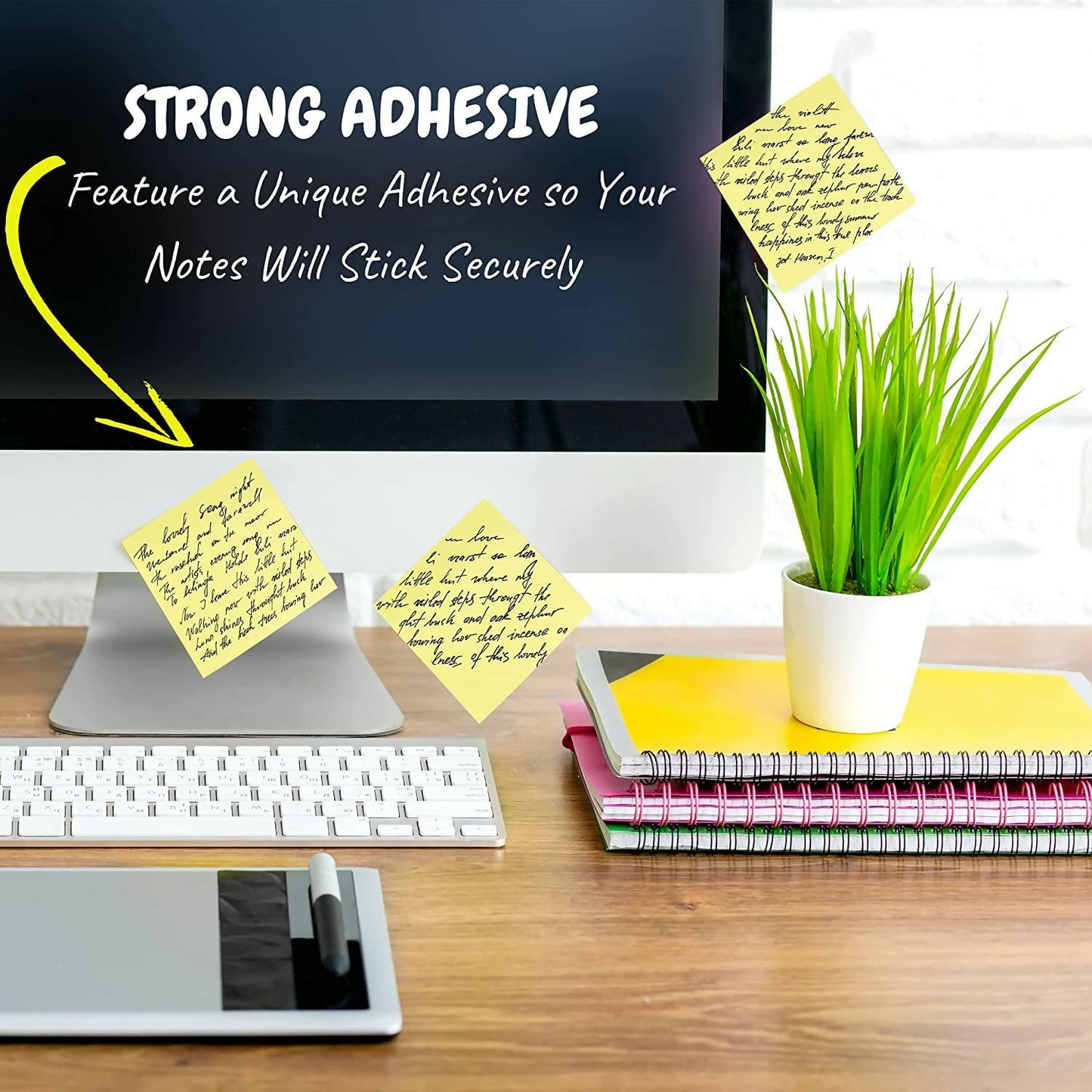 Self Sticky Note Pad 3 x 4 Inches with Strong Adhesive for Office & Home (80Sheets,Pack Of 6)