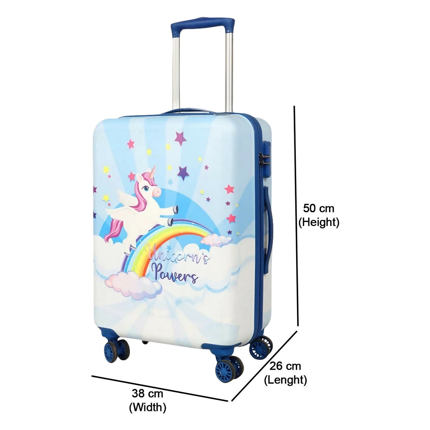 Back view of Novex kids trolley bag with telescopic handle