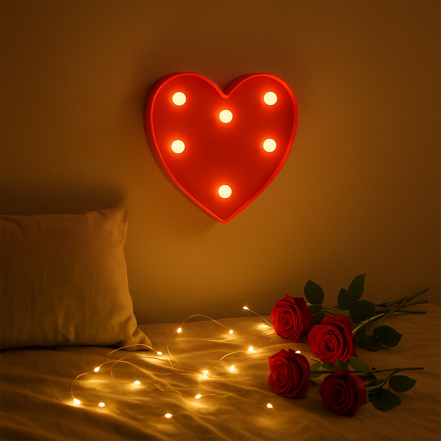 Heart Shape LED Decorative Night Light (1 Pc)