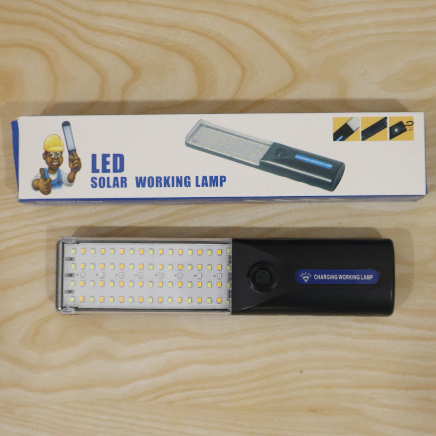 LED Rechargeable Working Lamp with Hanging Hook for Camping Garage (1 Pc)