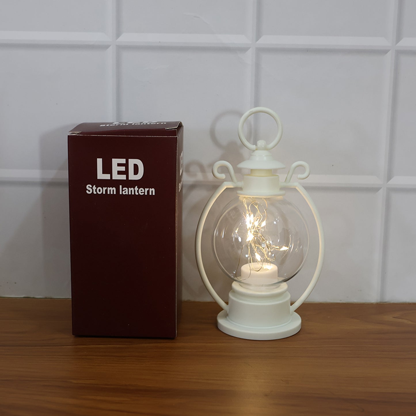 LED Decorative Storm Lantern Light (Battery Operated, Warm White Light)