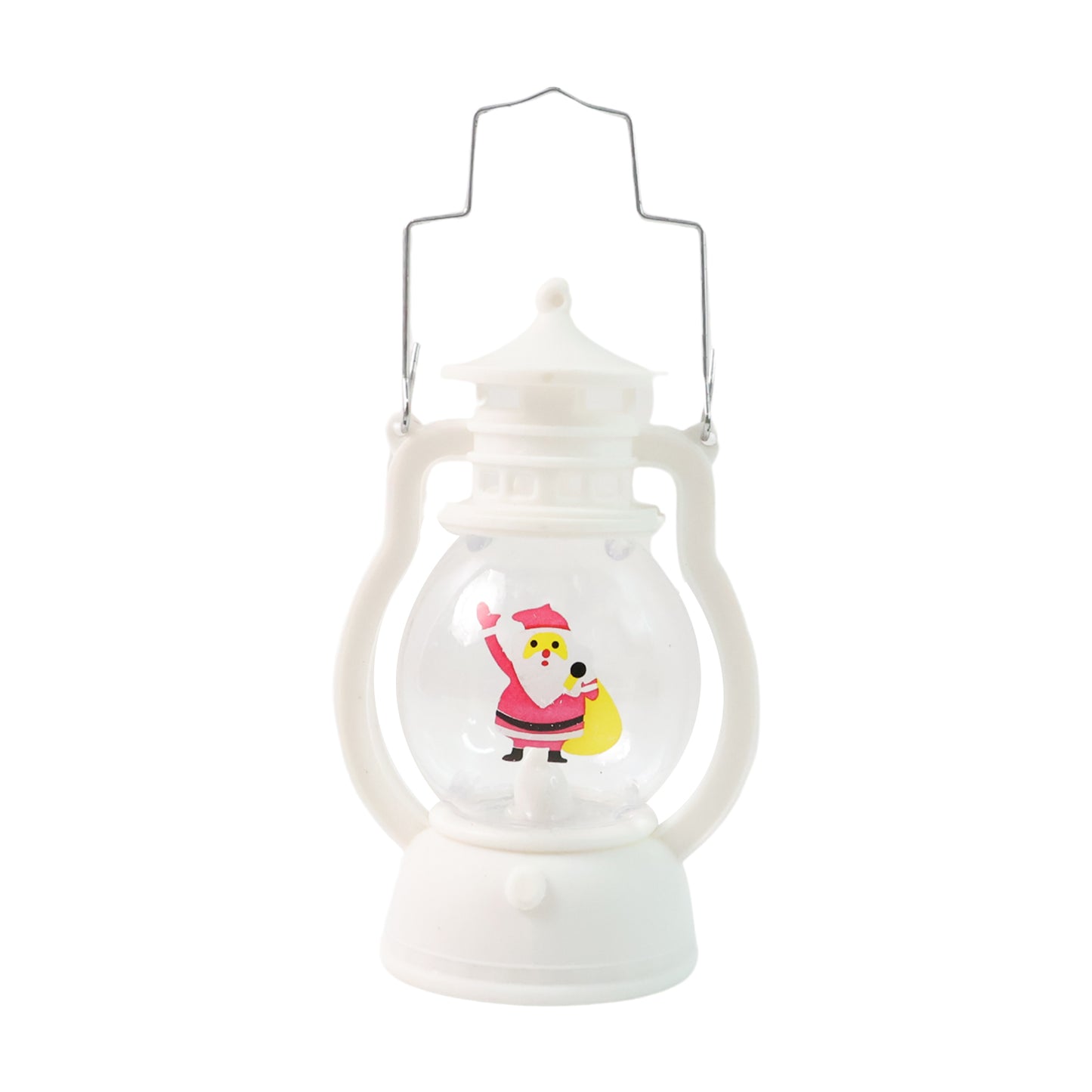 Mini LED Decorative Lantern with Santa Figurine & Handle (1 Pc)