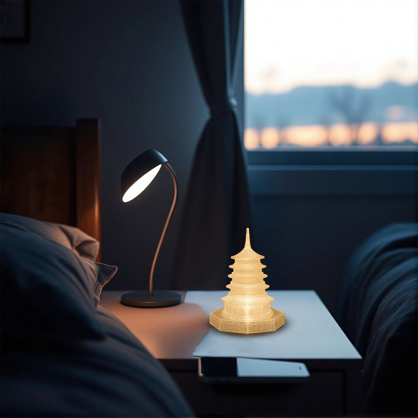 Premium LED Crystal Pagoda Decorative Light (1 Pc)