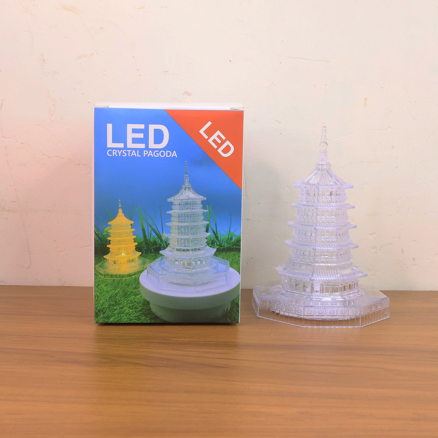 Premium LED Crystal Pagoda Decorative Light (1 Pc)