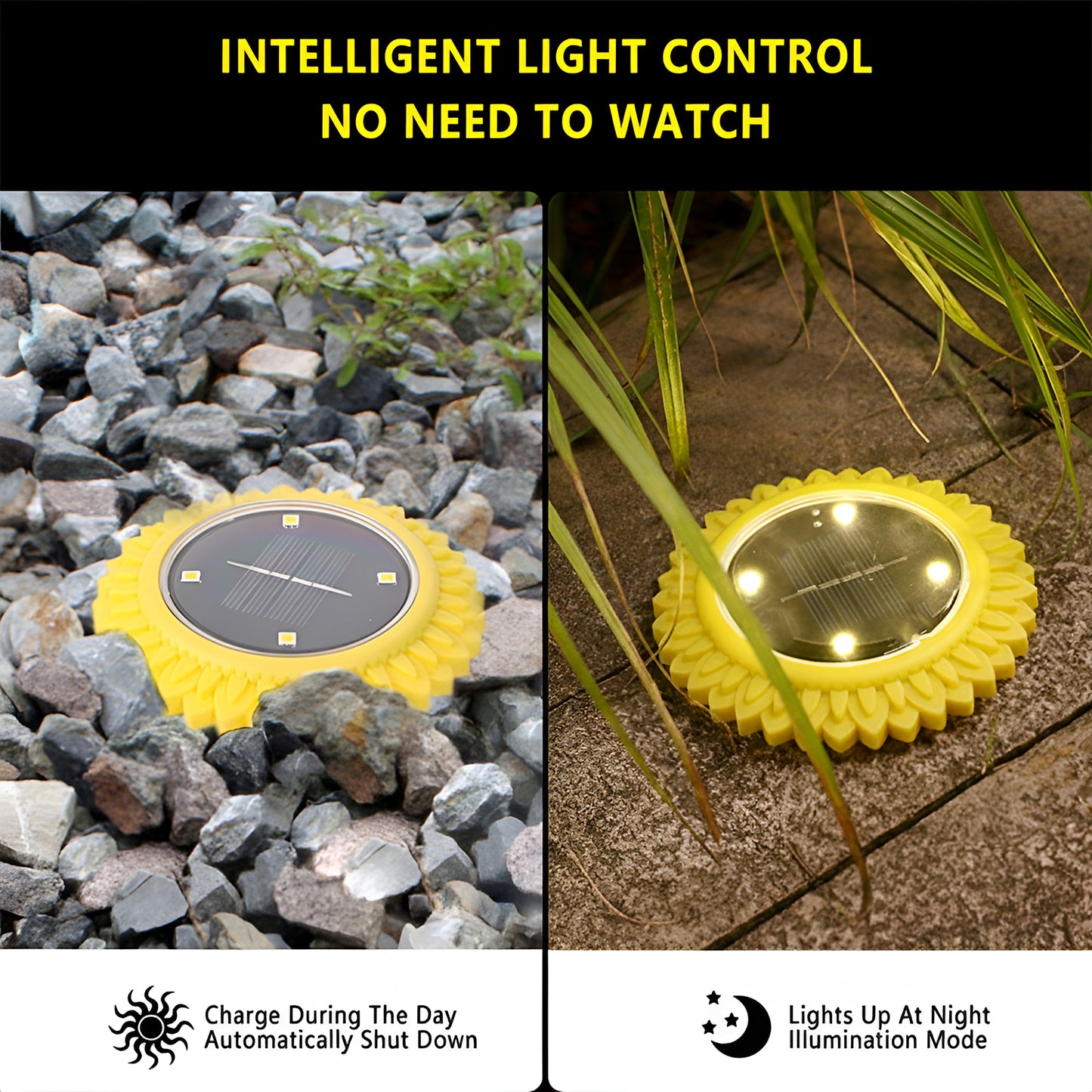 Solar Garden Decorative LED Ground Lights (2 Pc Set)