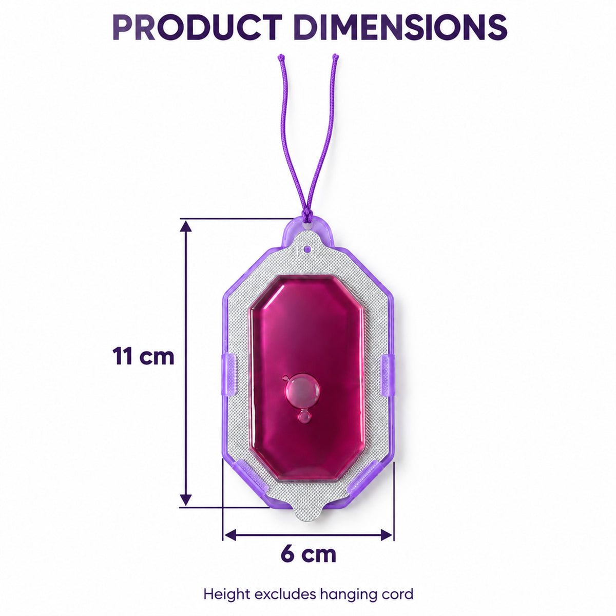 Design details of hanging bathroom air freshener.