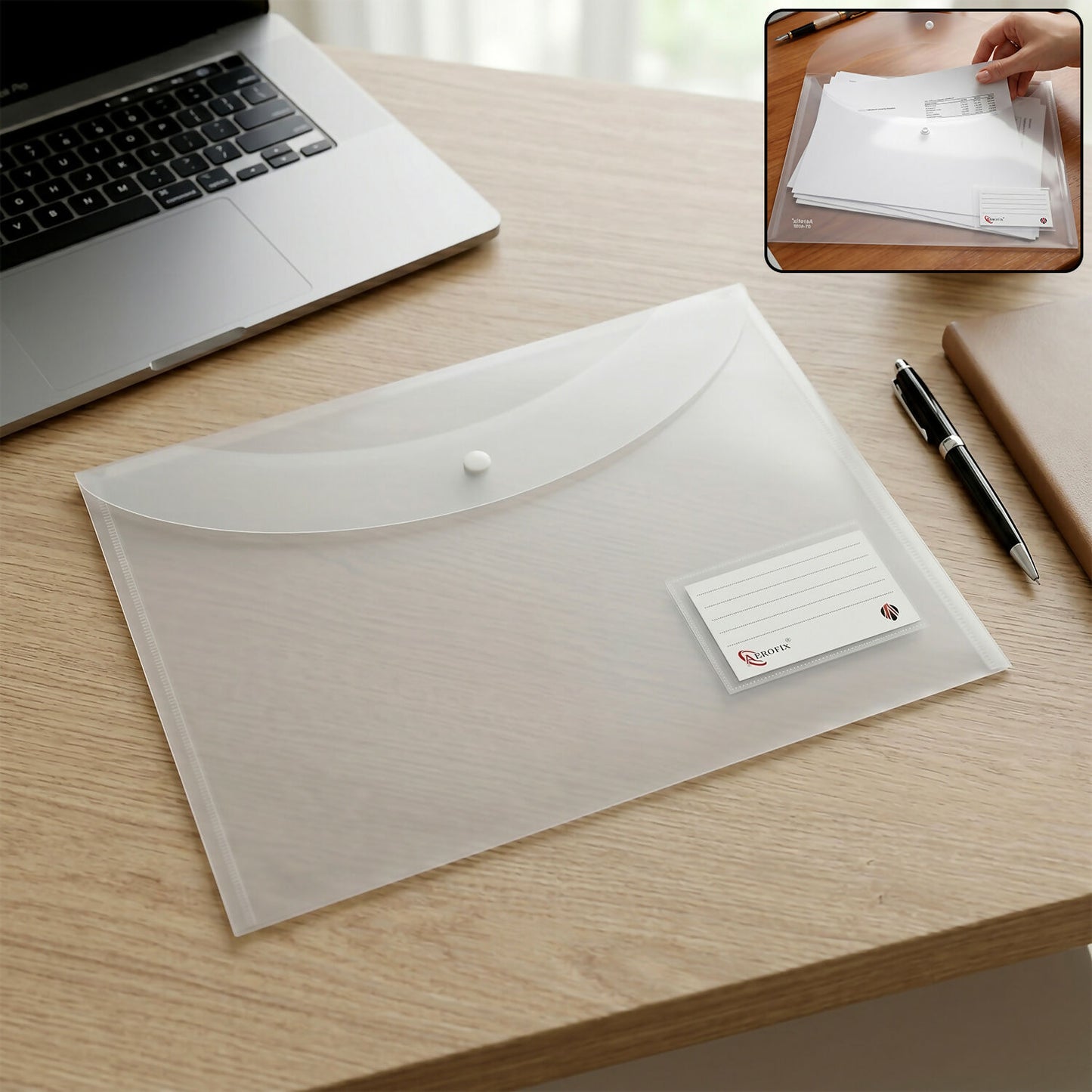 Transparent Document File Folder Organizer - Front View