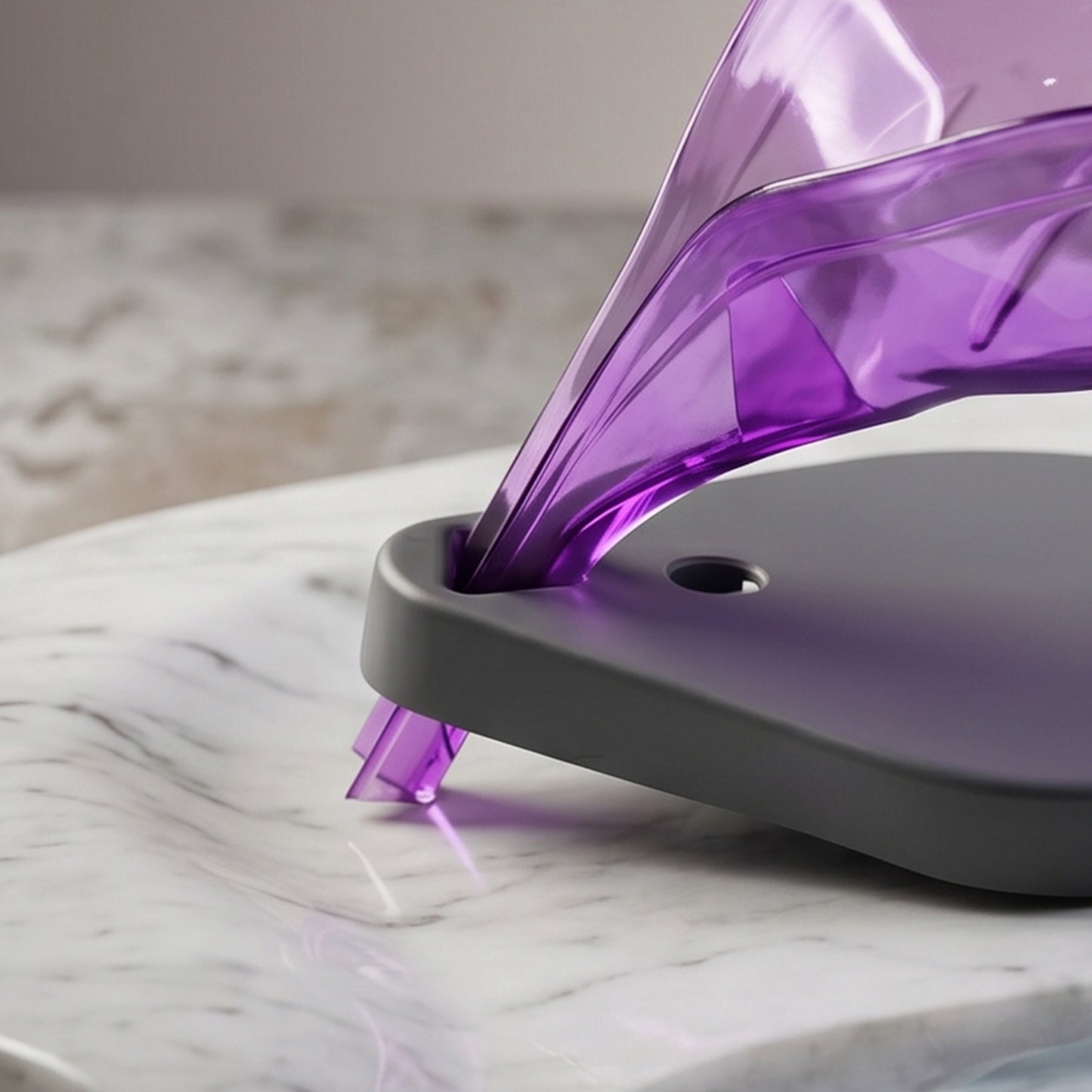 Leaf style soap tray holder storing soap near sink