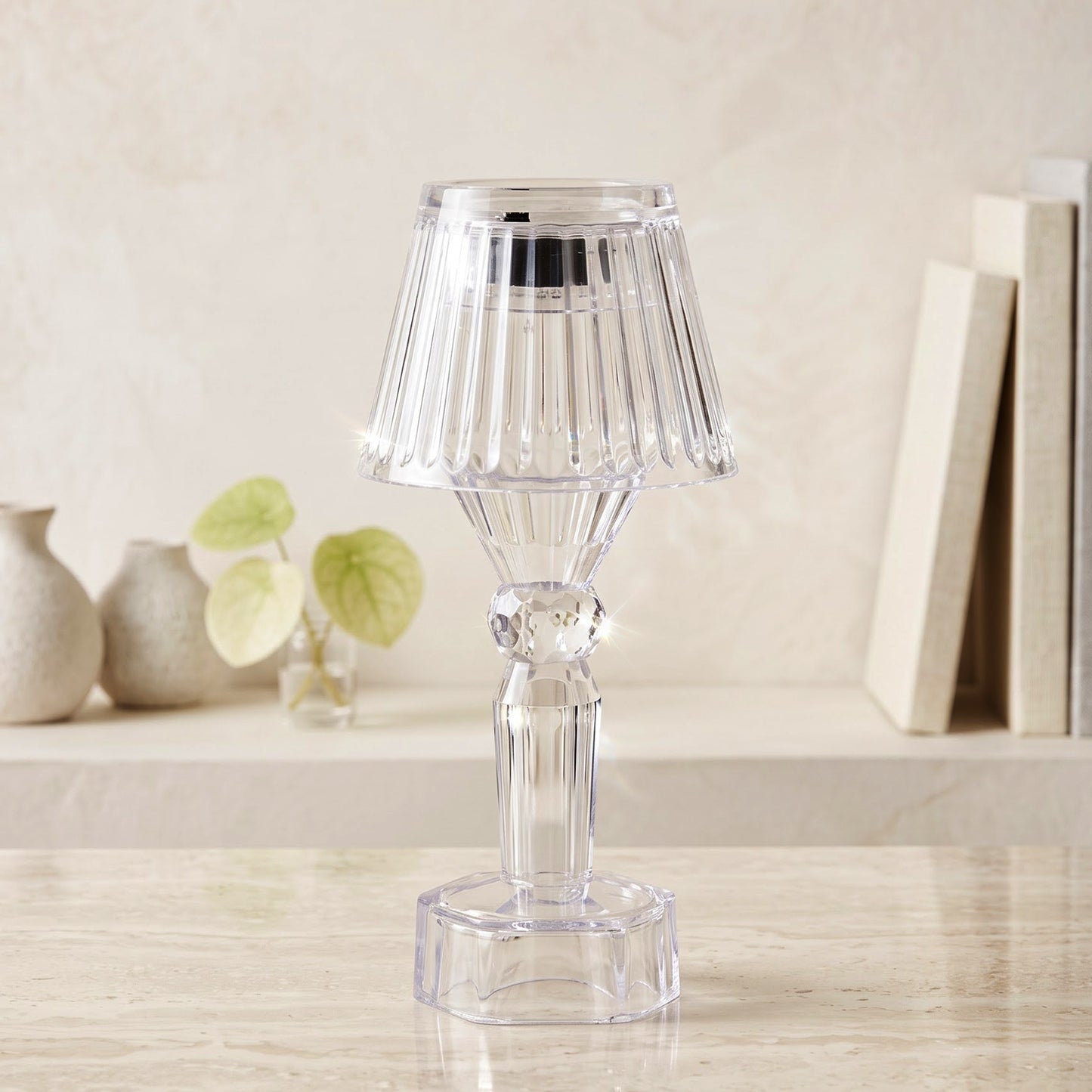 Mini Crystal Style LED Table Lamp Set Warm Glow Decor Light (12 Pc)