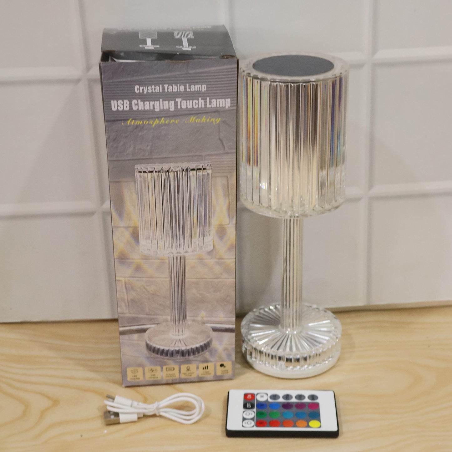 Crystal LED table lamp set