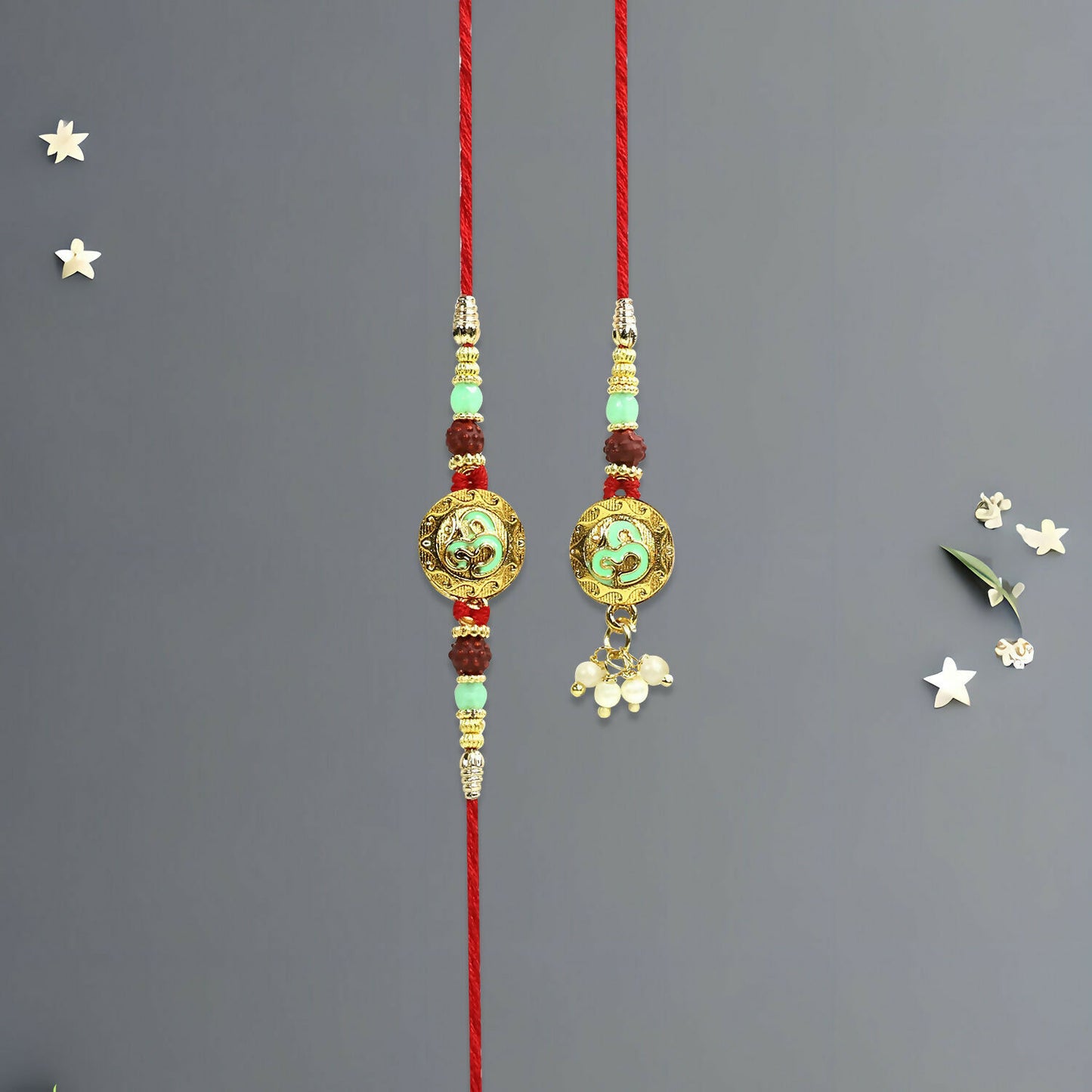 Elegant Bhaiya Bhabhi Rakhi set tied on wrist representing love and protection during Raksha Bandhan