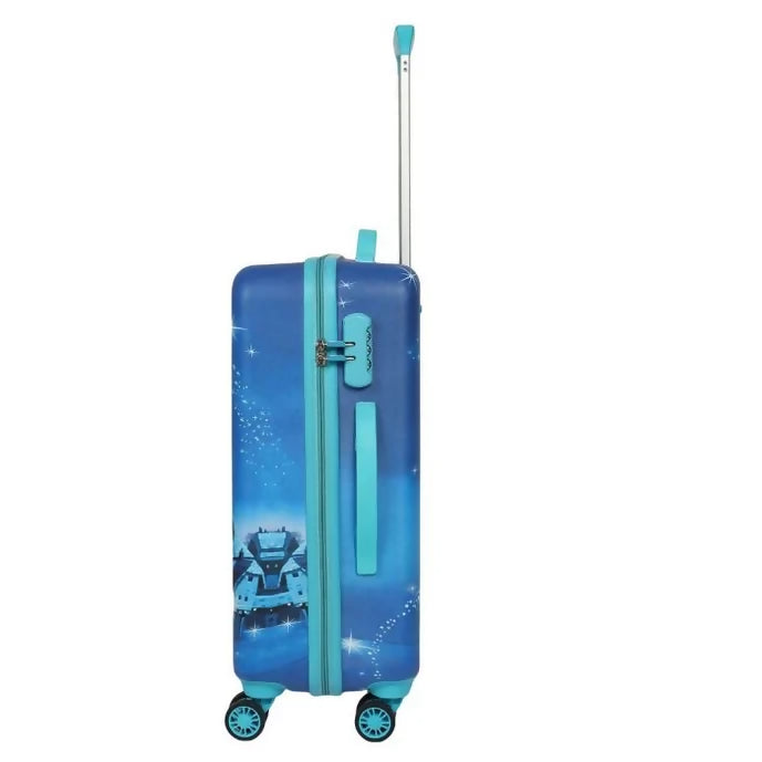 Novex Disney Princess Travelling Kids Trolley Bags for Girls Luggage 4 Wheels ( Blue/18Inch)