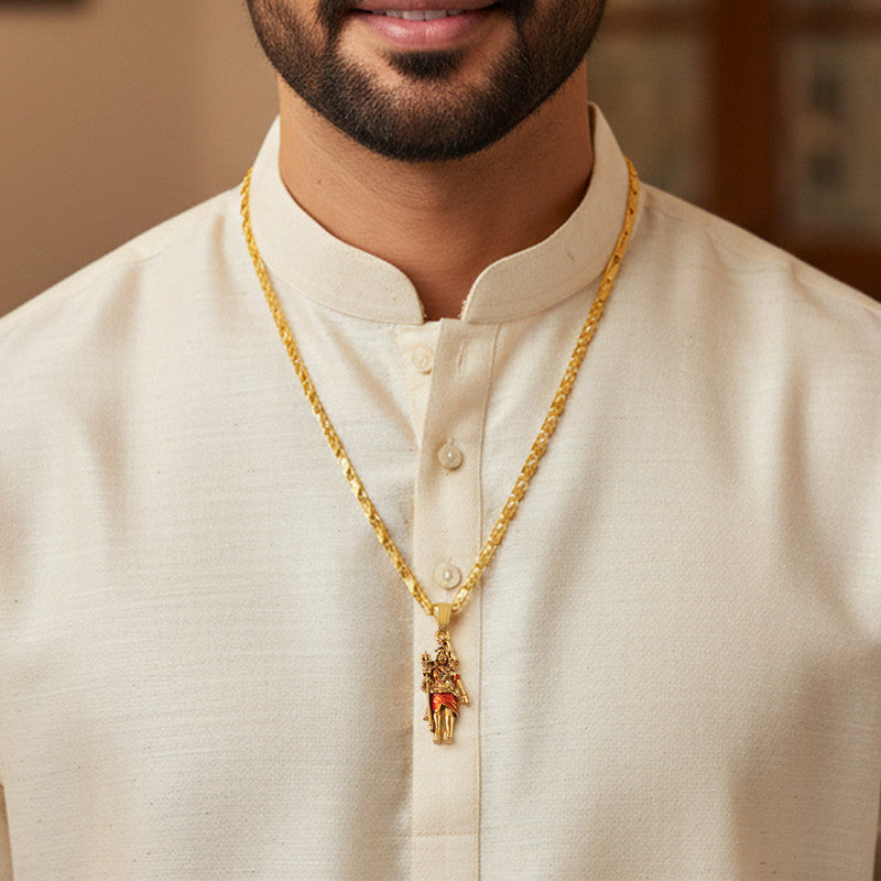 Lord Shiva Standing Devotional Pendant with Designer Chain