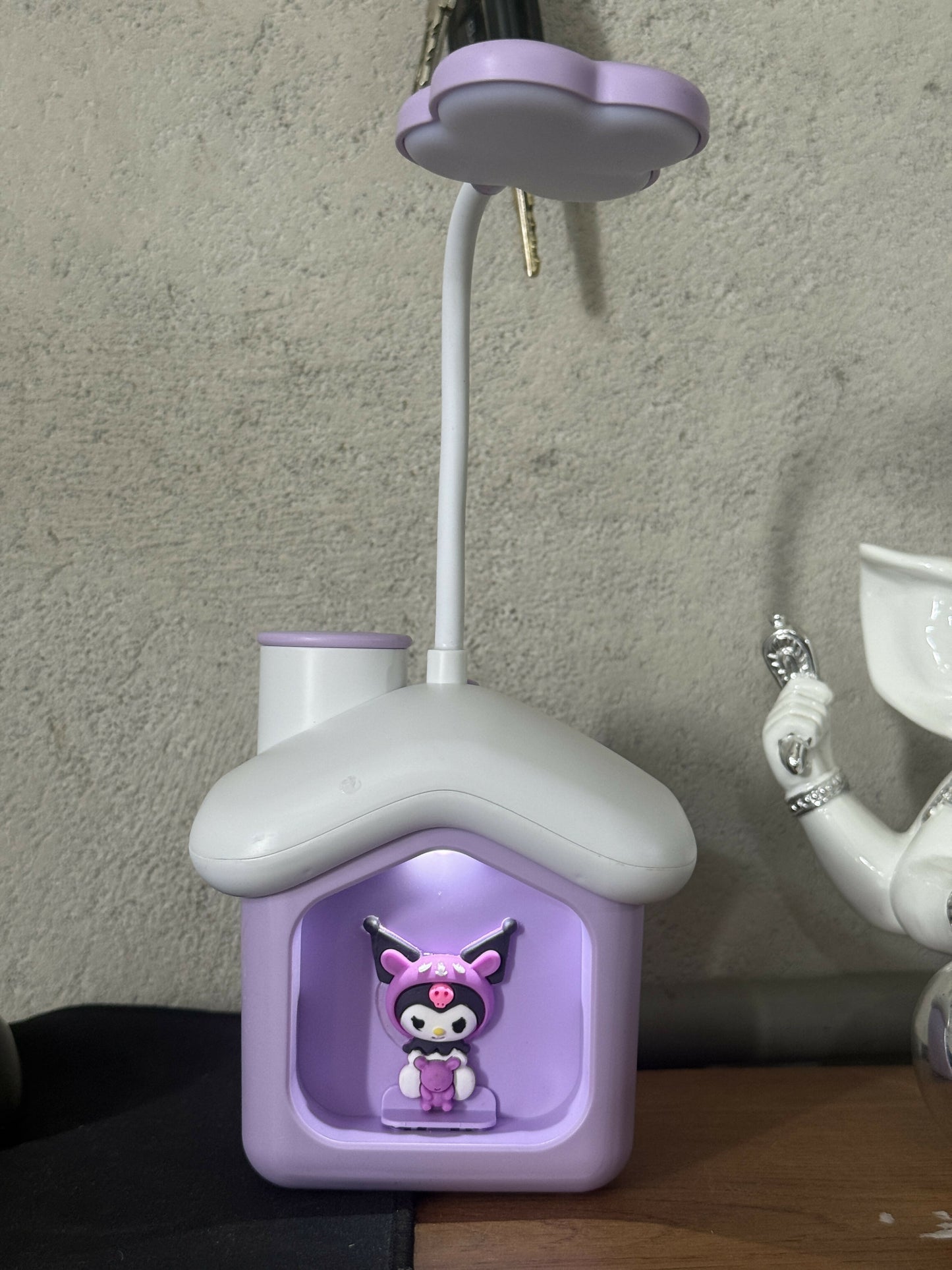 Cute LED Desk Lamp with Storage Box, Kids Study Night Light for Bedroom