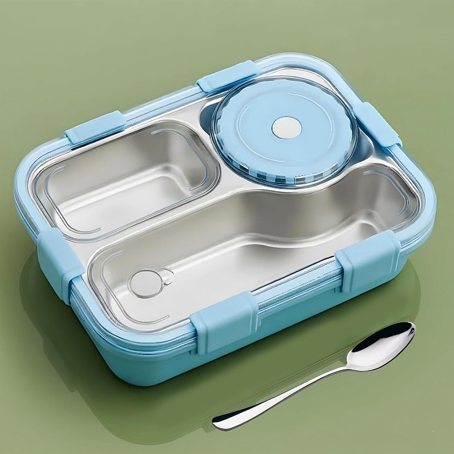 Premium Stainless Steel Compartment Lunch Box 1 Set