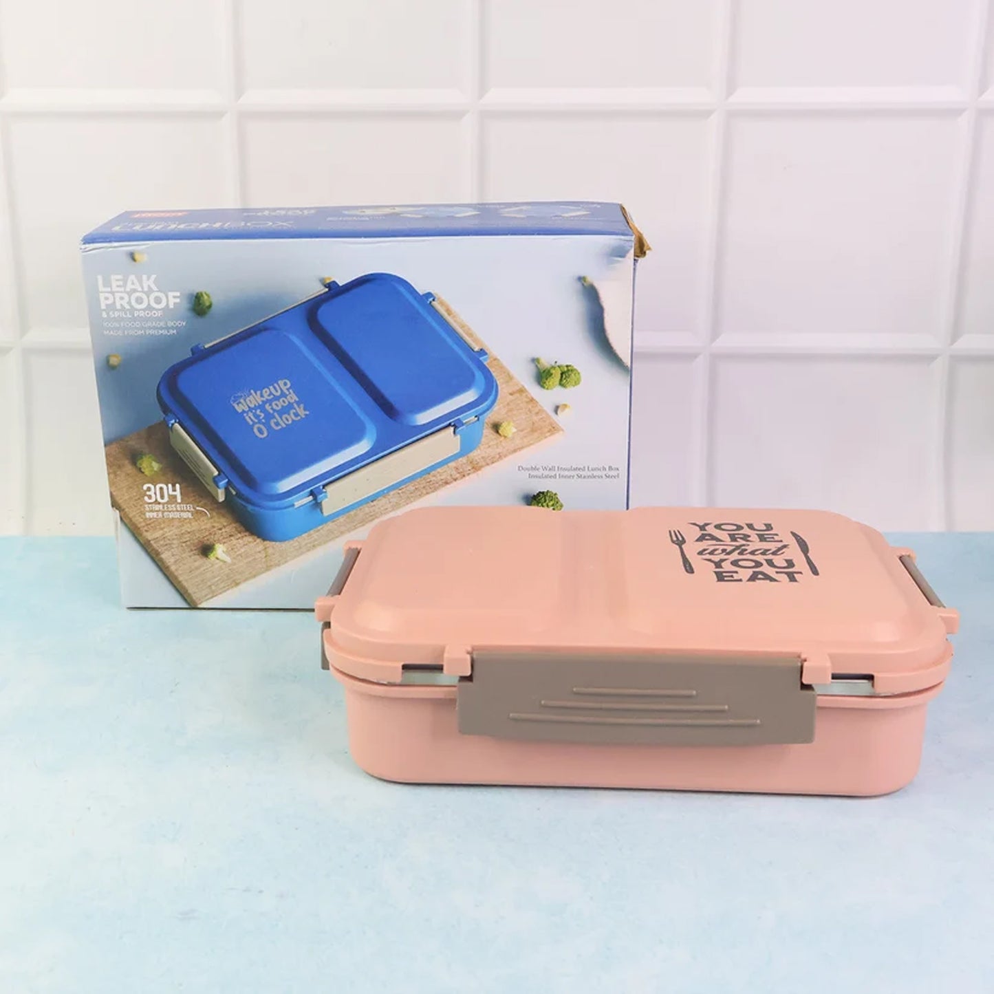 Stainless Steel Lunch Box – 2 Partition Leak-Proof Tiffin