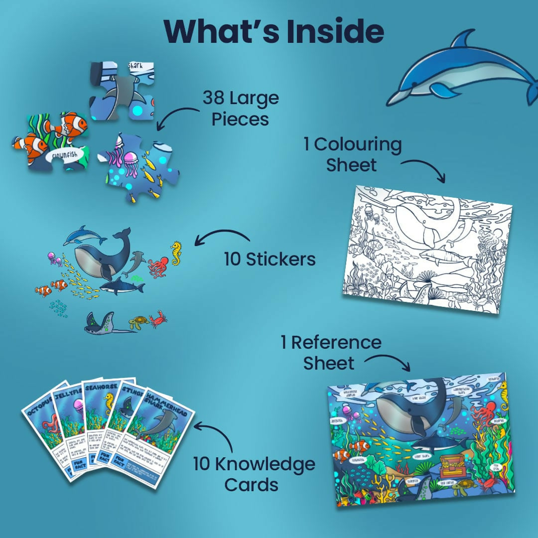 SEA MYSTERY PUZZLE LET'S FIND OUT - AGE 3+ (38 PUZZLE PIECES) MDF PUZZLE SERIES