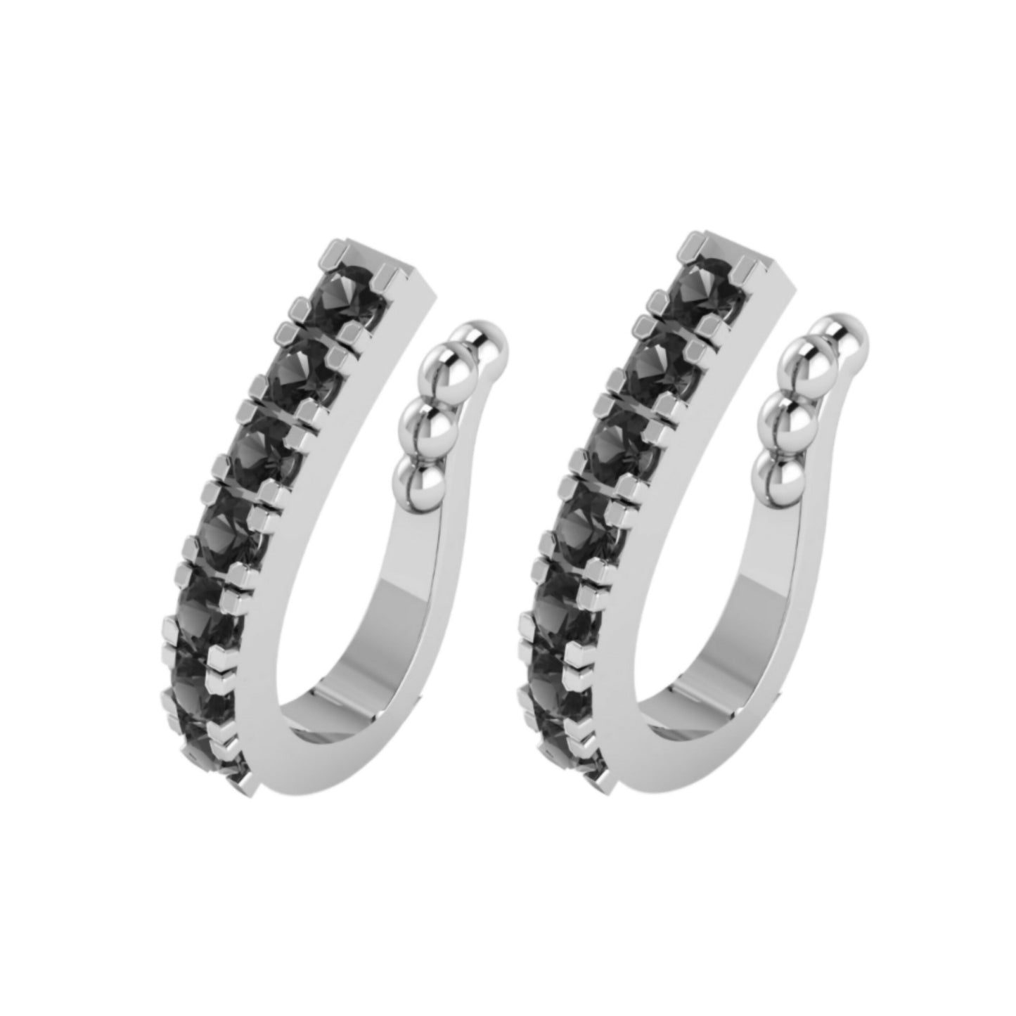 Luxury Pave Diamond Look Nose Pin | Non-Piercing Cuff Option Combo Pack of 2