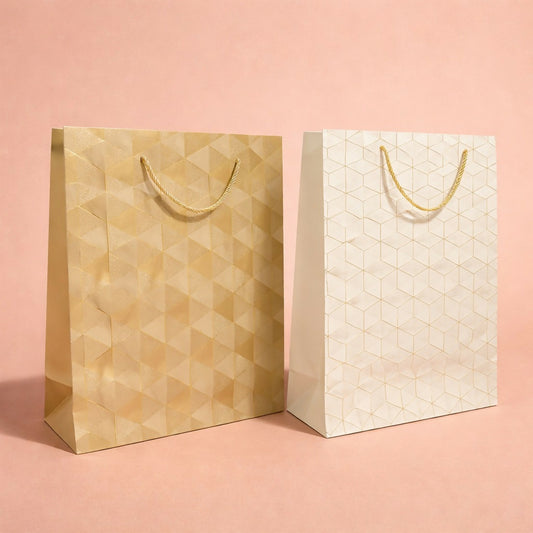Premium Geometric Design Gift Bag with Handle Paper Carry Bag