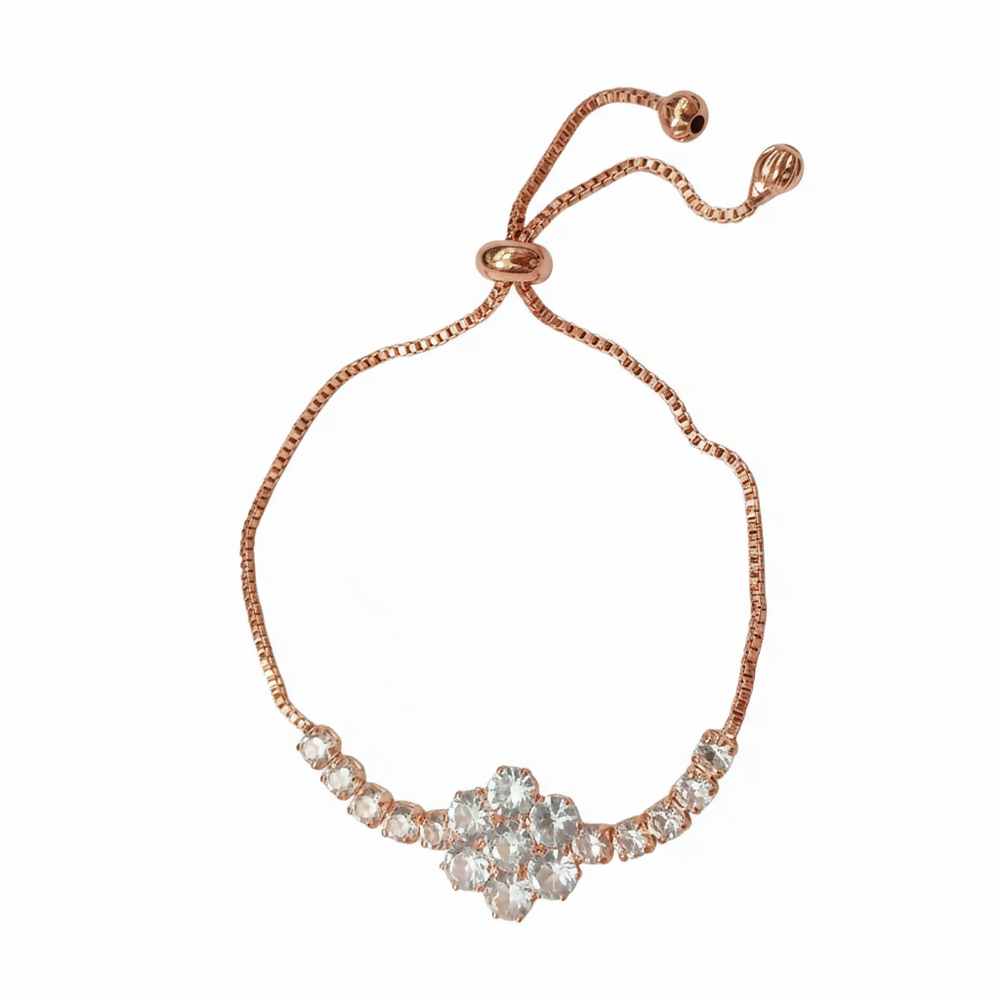 Sparkling AD Bracelet With Floral Design