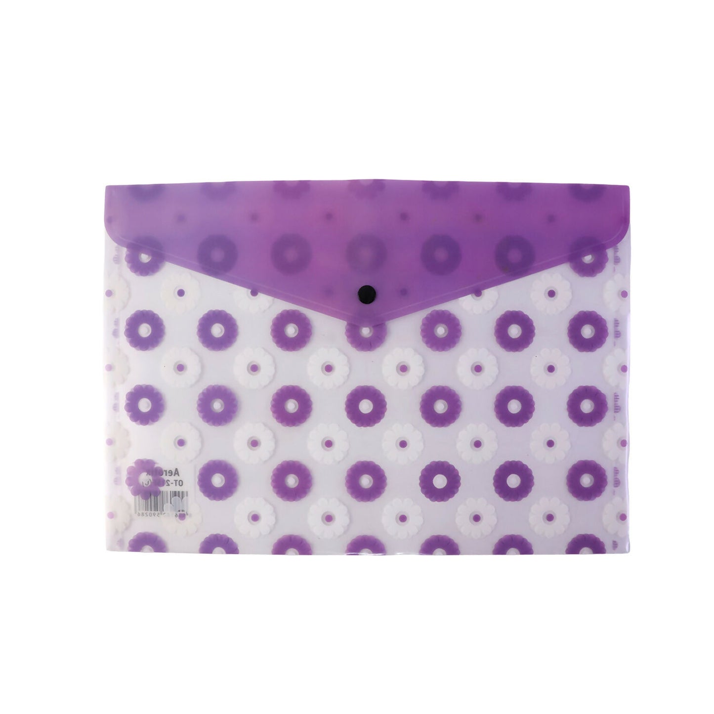 Side view of an A4 document envelope folder in green leaf design