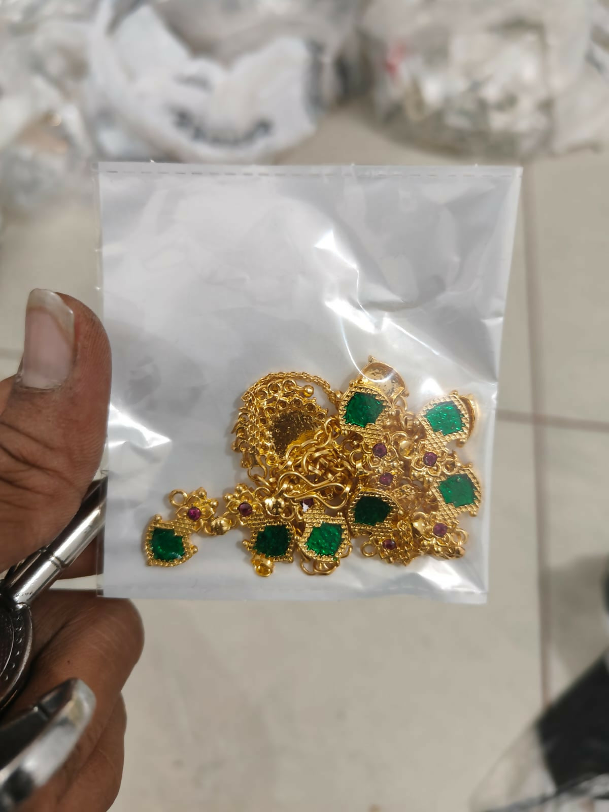 Silver-Tone Crystal & Lavender Drop Choker Set