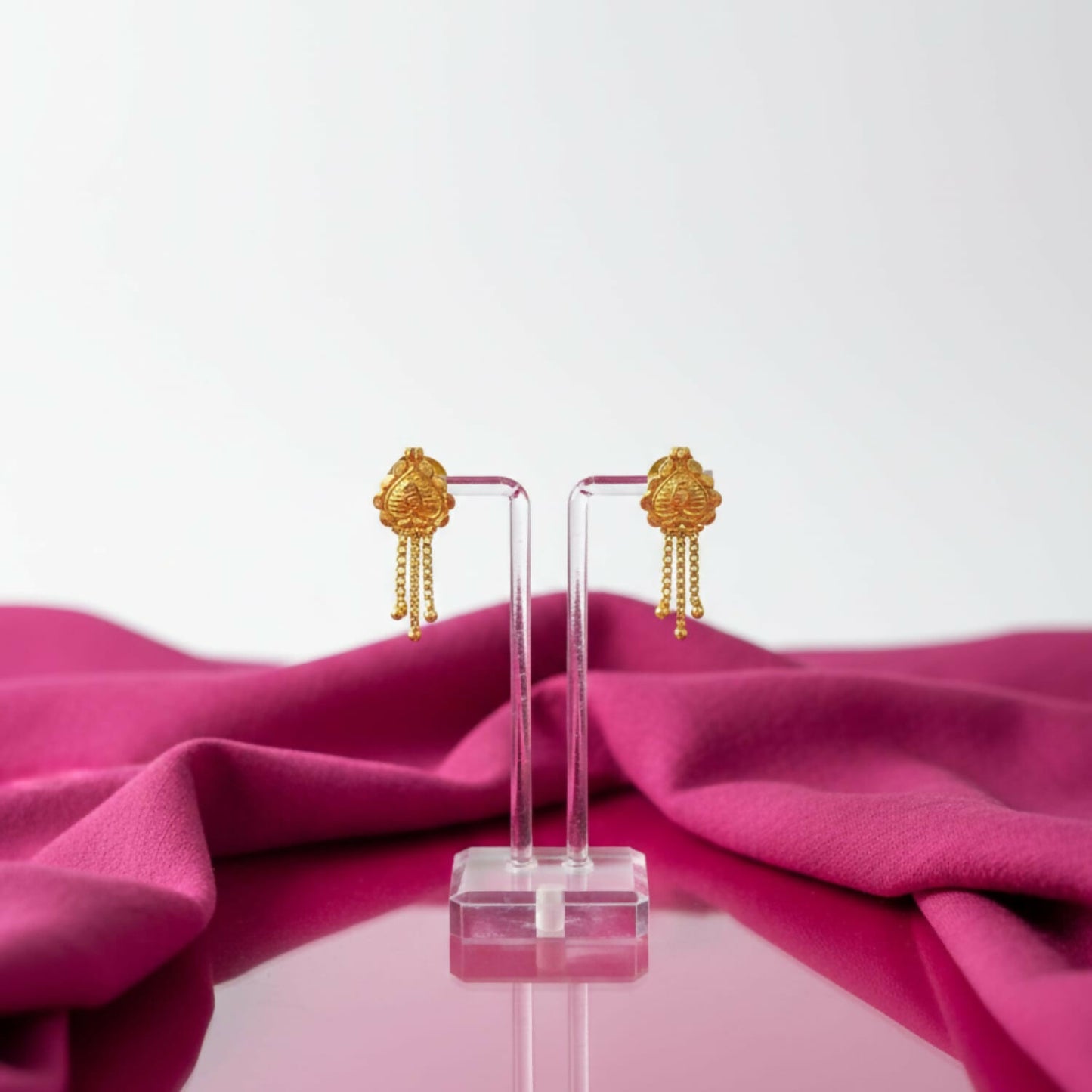 Nice 3 Line Golden Earrings for Women & Girls – Traditional Fancy Gift